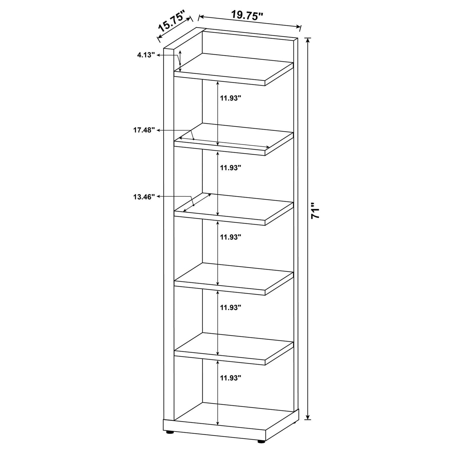 Pinckard Cappuccino 6-Tier Corner Bookcase - 800270 - Bien Home Furniture &amp; Electronics