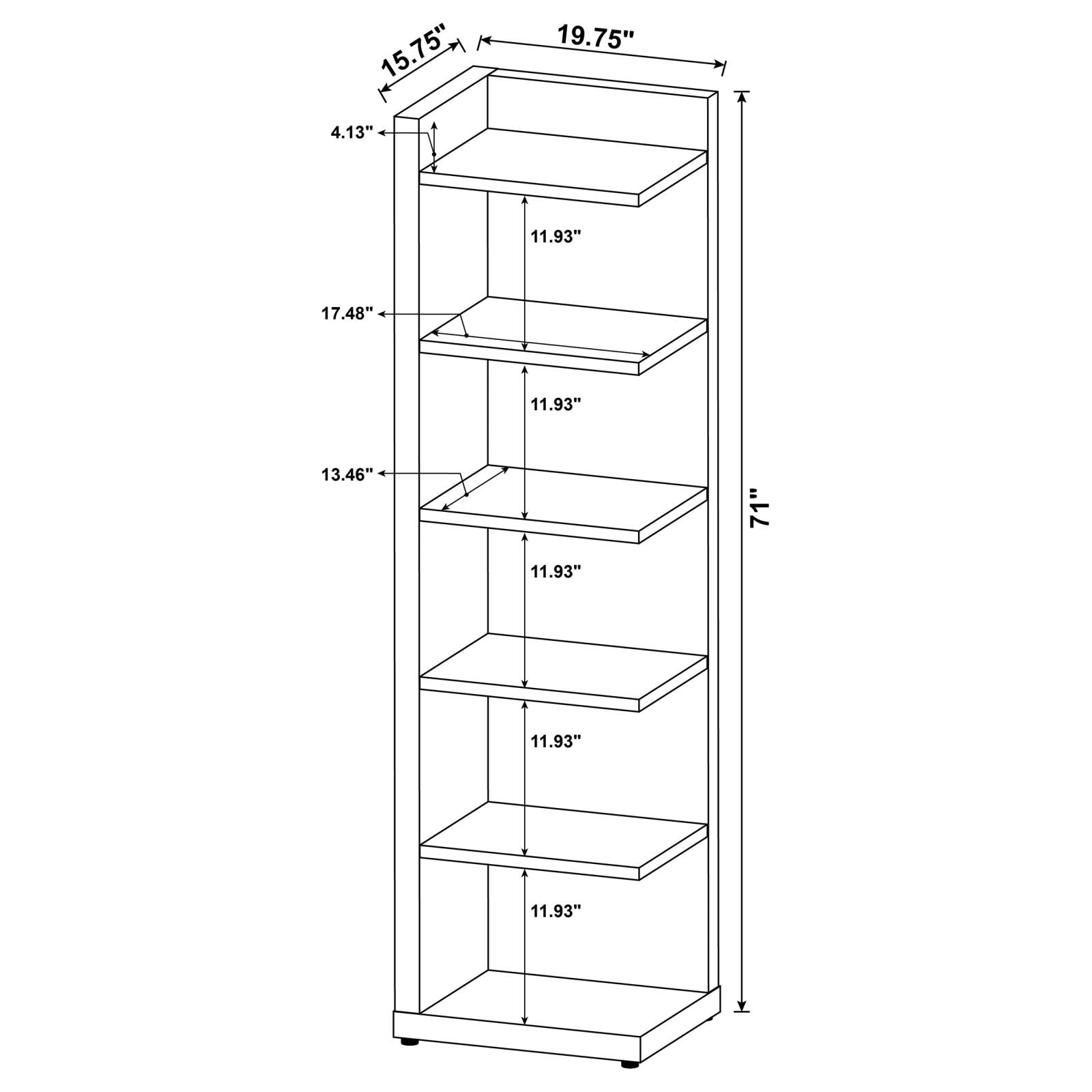 Pinckard Cappuccino 6-Tier Corner Bookcase - 800270 - Bien Home Furniture &amp; Electronics