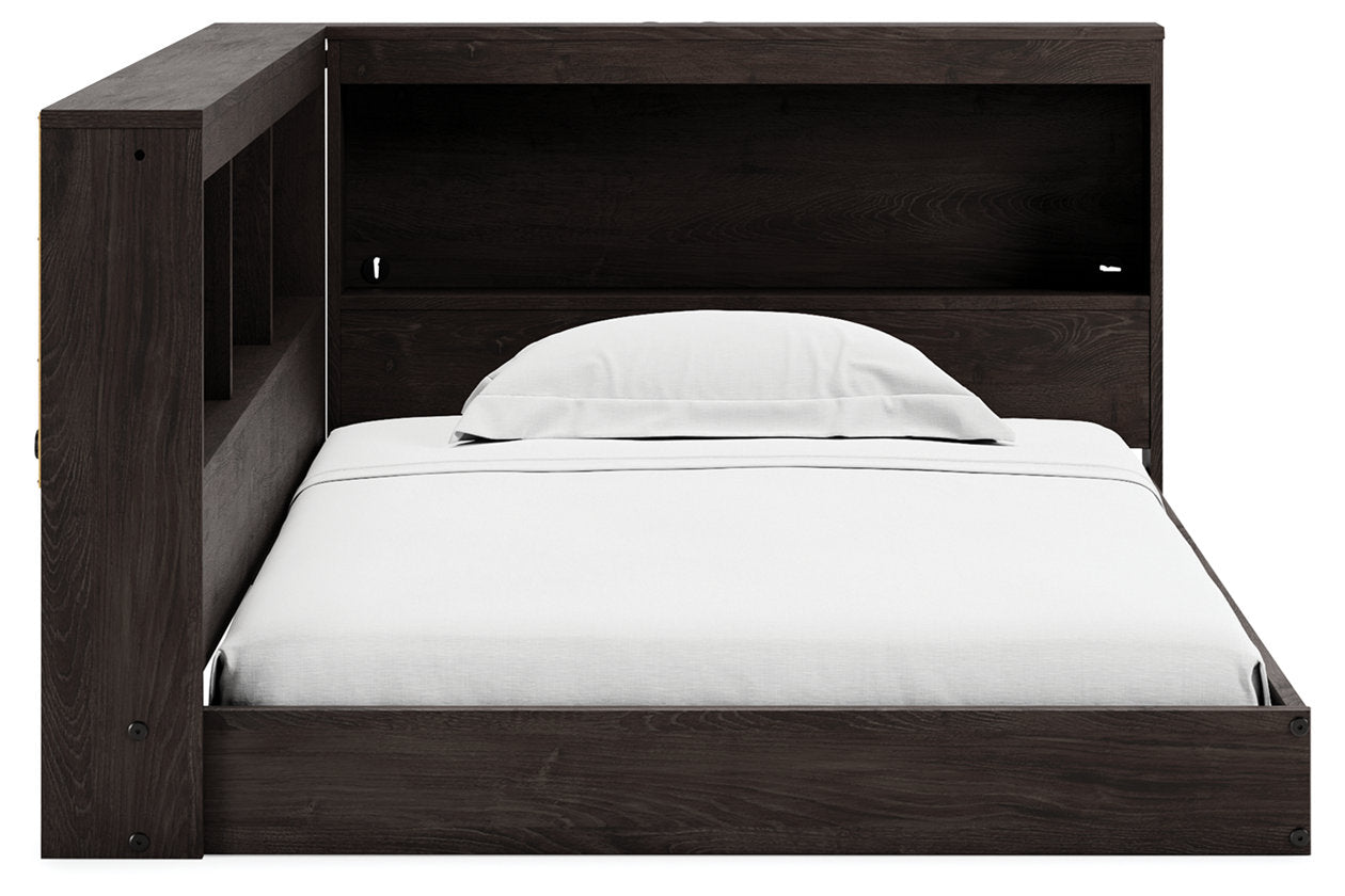 Piperton Brown Twin Bookcase Storage Bed - SET | EB5514-163 | EB5514-182 - Bien Home Furniture &amp; Electronics