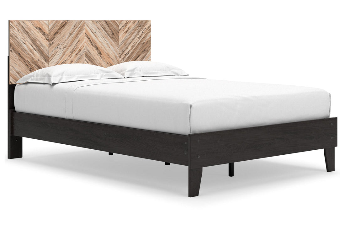 Piperton Two-tone Brown/Black Full Panel Platform Bed - SET | EB5514-112 | EB5514-156 - Bien Home Furniture &amp; Electronics