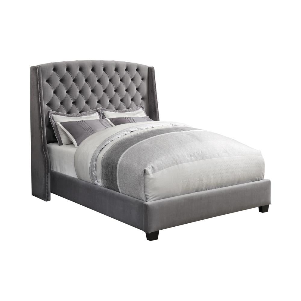 Pissarro Queen Tufted Upholstered Bed Gray - 300515Q - Bien Home Furniture &amp; Electronics