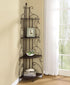 Poppy Cappuccino/Copper 4-Shelf Corner Bookcase - 910038 - Bien Home Furniture & Electronics