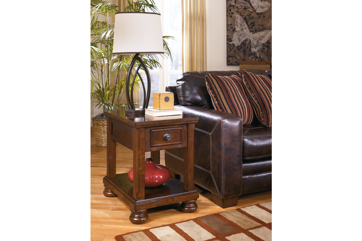 Porter Rustic Brown Chairside End Table - T697-3 - Bien Home Furniture &amp; Electronics