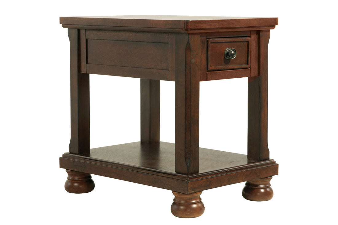 Porter Rustic Brown Chairside End Table - T697-3 - Bien Home Furniture &amp; Electronics