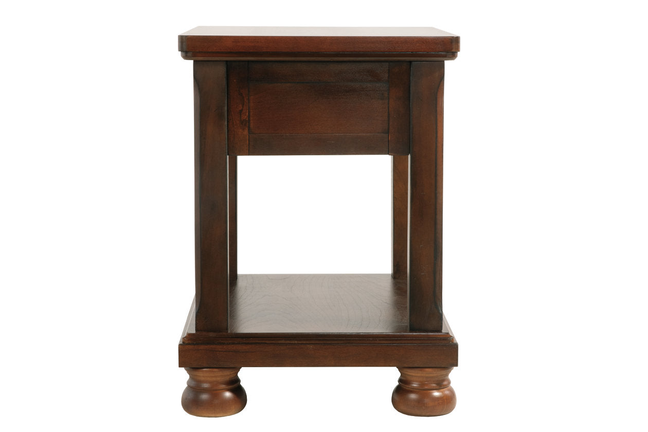 Porter Rustic Brown Chairside End Table - T697-3 - Bien Home Furniture &amp; Electronics