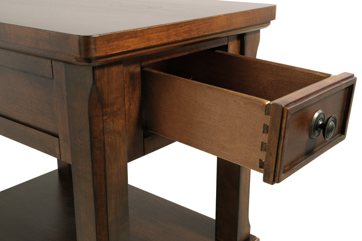 Porter Rustic Brown Chairside End Table - T697-3 - Bien Home Furniture &amp; Electronics