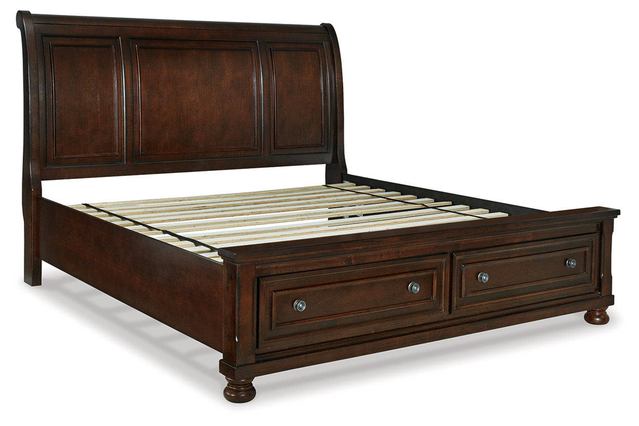 Porter Rustic Brown King Sleigh Bed - SET | B697-76 | B697-78 | B697-99 - Bien Home Furniture &amp; Electronics