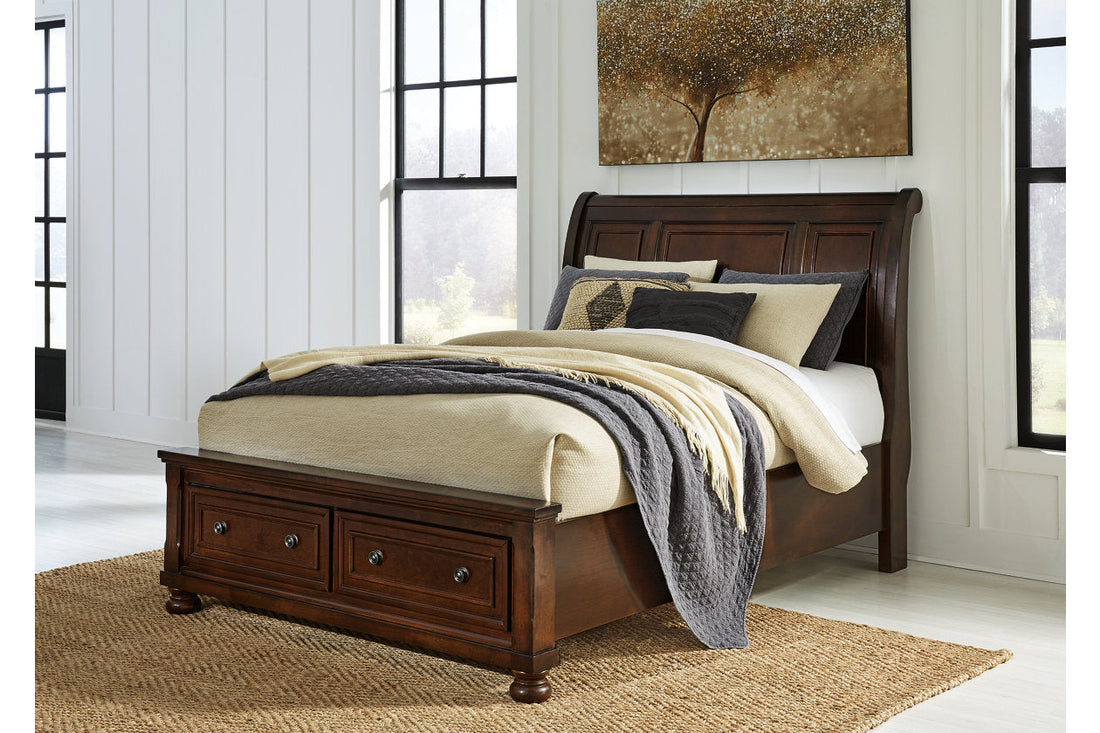 Porter Rustic Brown Queen Sleigh Bed - SET | B697-74 | B697-77 | B697-98 - Bien Home Furniture &amp; Electronics