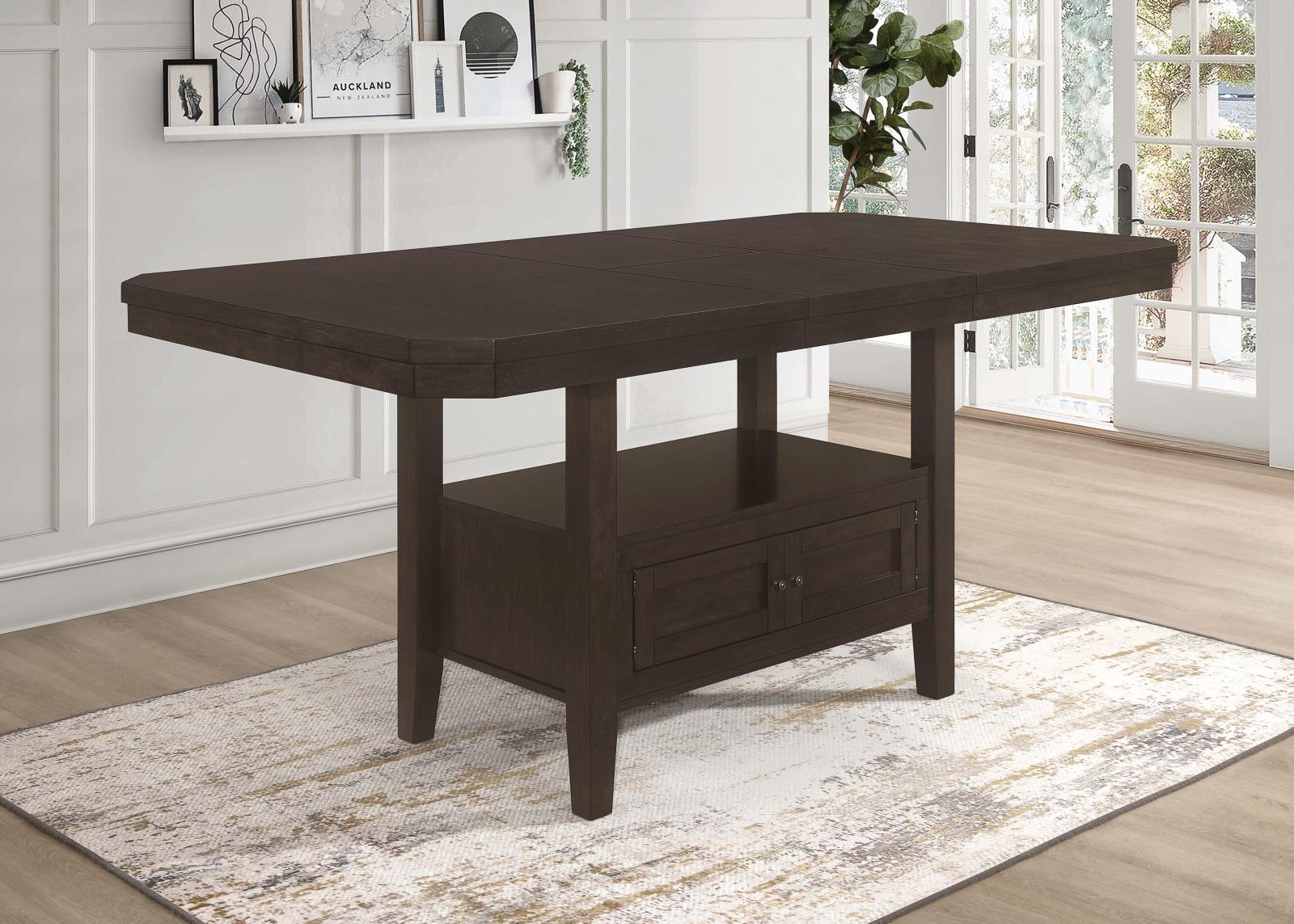 Prentiss Cappuccino Extendable Rectangular Counter Height Table with Butterfly Leaf - 193108 - Bien Home Furniture &amp; Electronics