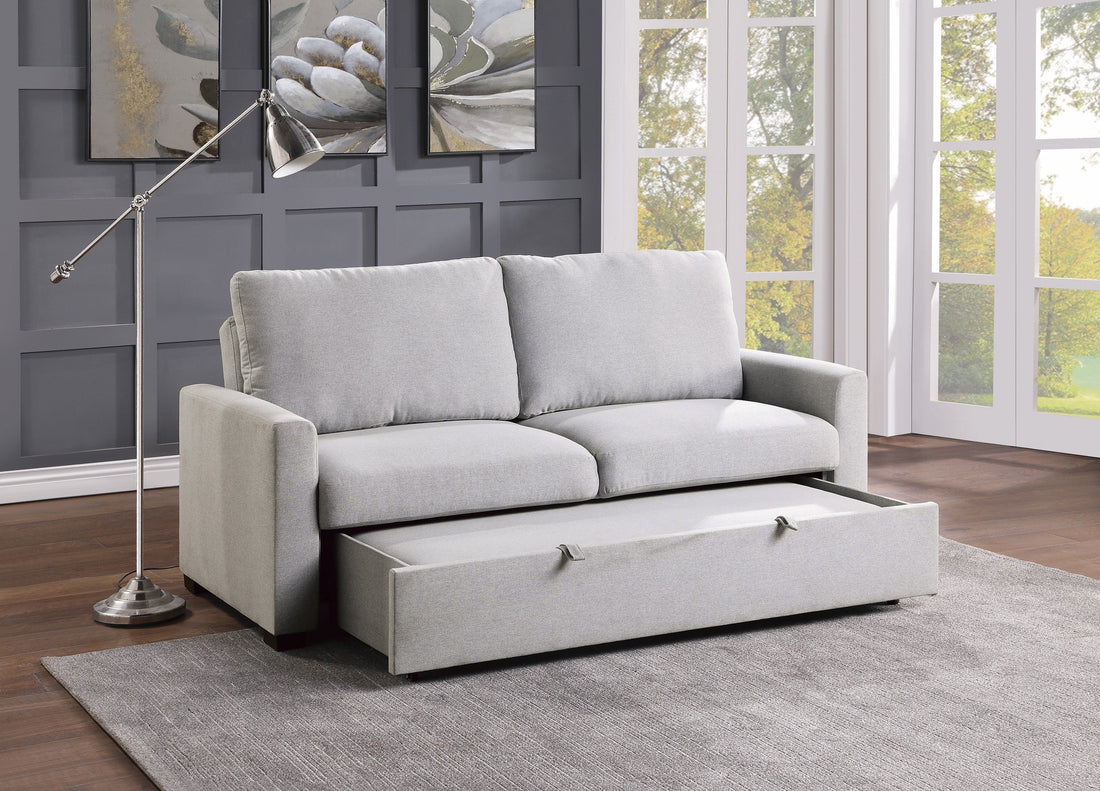 Price Gray Convertible Studio Sofa with Pull-out Bed - 9525RF-3CL - Bien Home Furniture &amp; Electronics