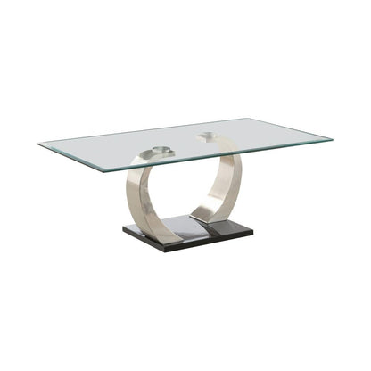 Pruitt Clear/Satin Glass Top Coffee Table - 701238 - Bien Home Furniture &amp; Electronics