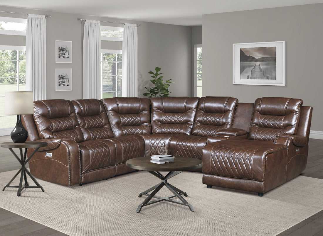 Putnam Brown Modular RAF Power Reclining Sectional - 9405BR*6LRRC - Bien Home Furniture &amp; Electronics