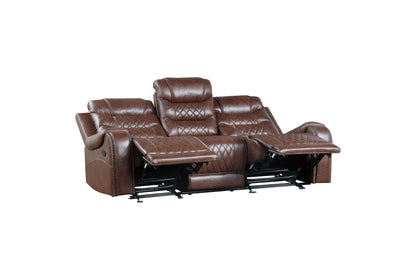 Putnam Brown Reclining Living Room Set - SET | 9405BR-1 | 9405BR-2 | 9405BR-3 - Bien Home Furniture &amp; Electronics