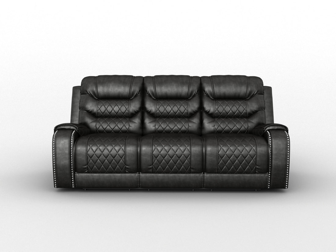 Putnam Gray Power Double Reclining Sofa - 9405GY-3PW - Bien Home Furniture &amp; Electronics