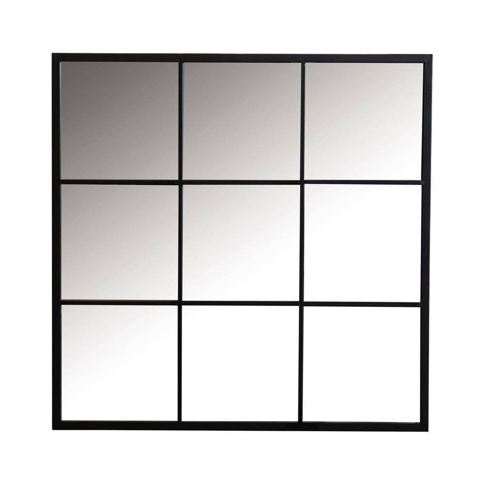 Quetzal Square Window Pane Wall Mirror Black - 962894 - Bien Home Furniture &amp; Electronics
