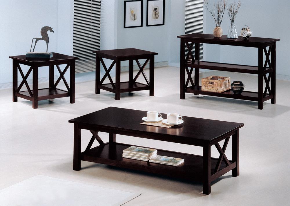 Rachelle Sofa Table with 2-Shelf Deep Merlot - 5910 - Bien Home Furniture &amp; Electronics