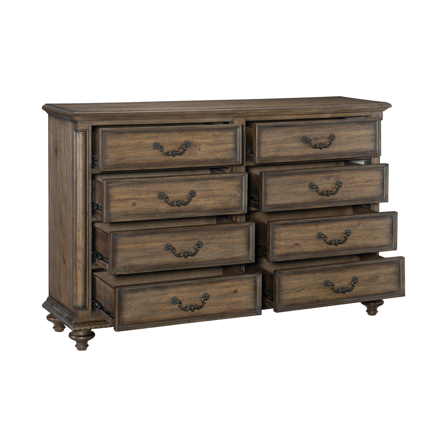 Rachelle Weathered Pecan Bedroom Set - SET | 1693K-1 | 1693K-2 | 1693-3 | 1693-5 | 1693-4 - Bien Home Furniture &amp; Electronics