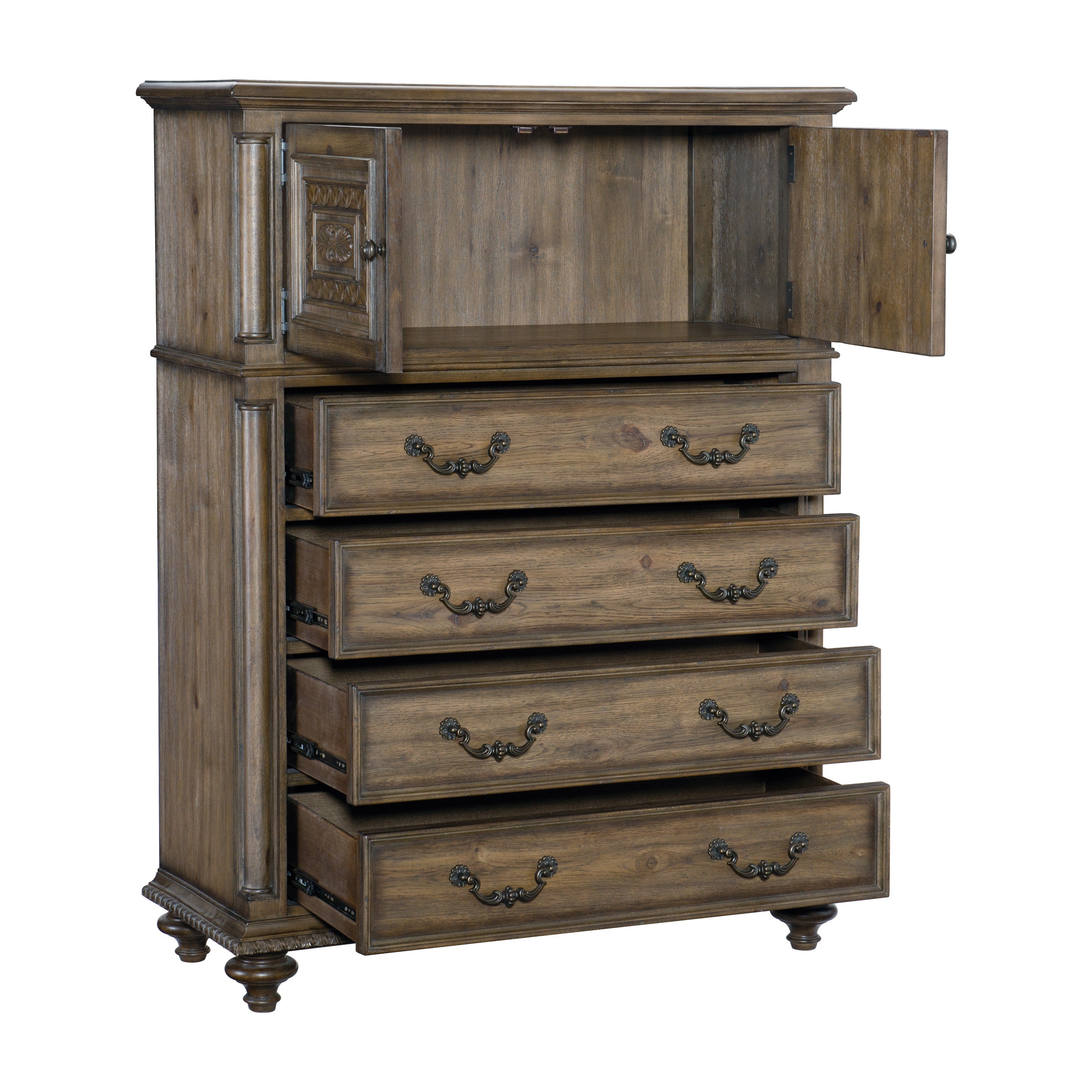 Rachelle Weathered Pecan Chest - 1693-9 - Bien Home Furniture &amp; Electronics