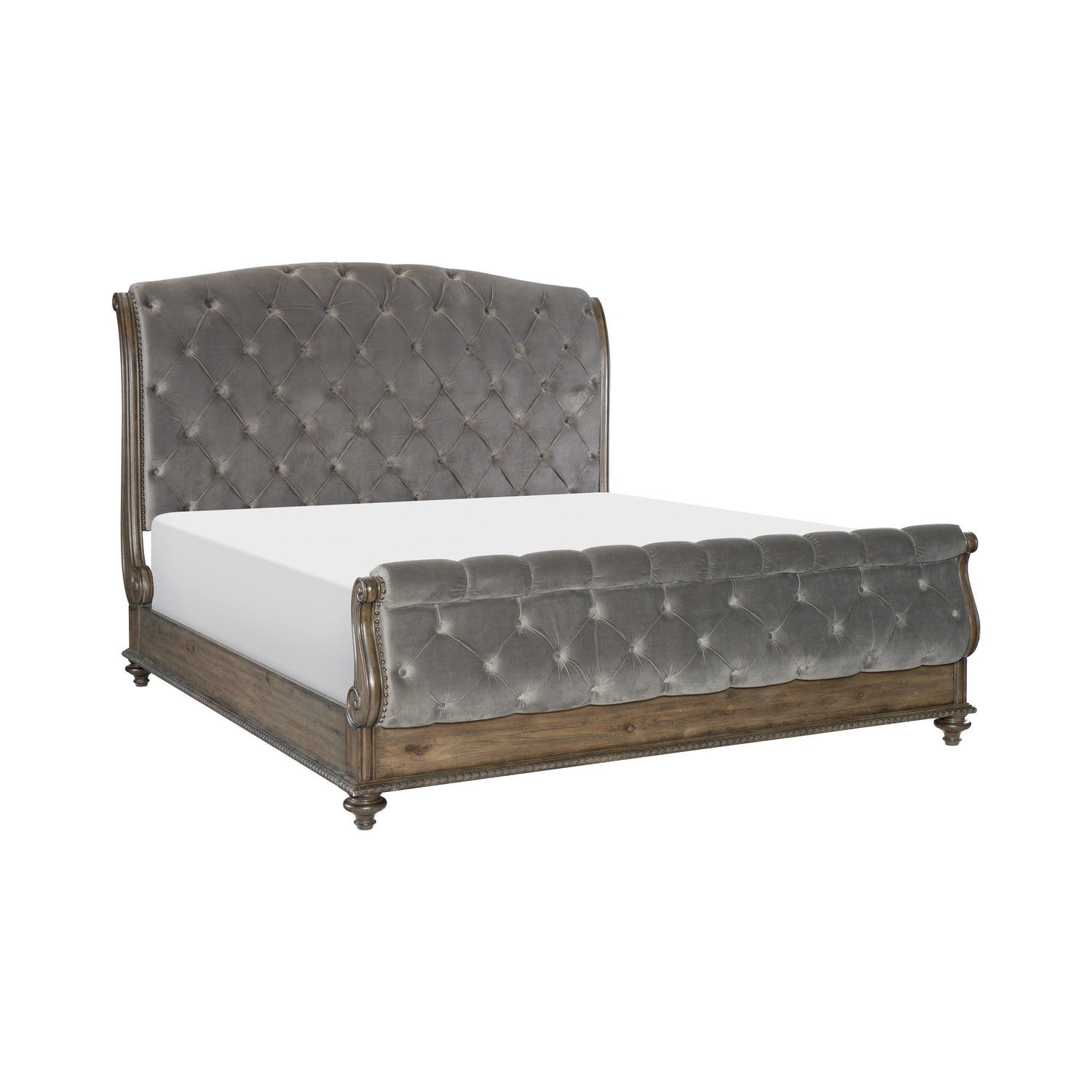 Rachelle Weathered Pecan King Bed - SET | 1693K-1 | 1693K-2 | 1693-3 - Bien Home Furniture &amp; Electronics