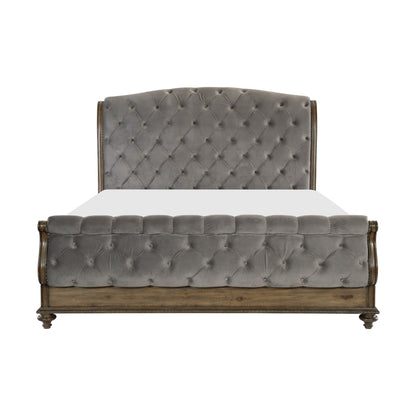 Rachelle Weathered Pecan King Bed - SET | 1693K-1 | 1693K-2 | 1693-3 - Bien Home Furniture &amp; Electronics
