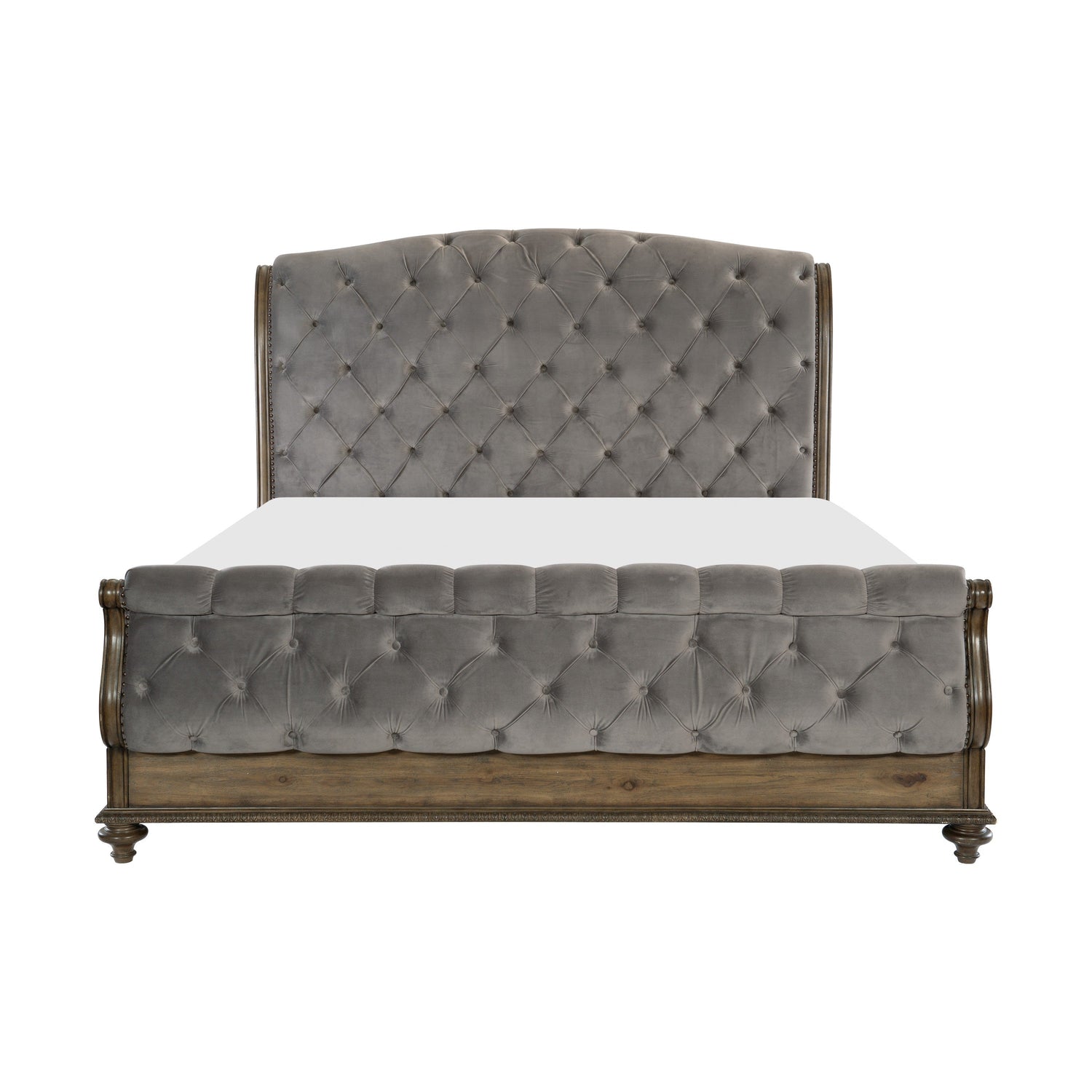 Rachelle Weathered Pecan Queen Bed - SET | 1693-1 | 1693-2 | 1693-3 - Bien Home Furniture &amp; Electronics