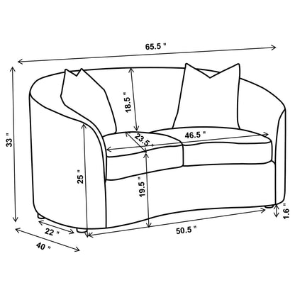 Rainn 3-Piece Upholstered Tight Back Living Room Set Latte - 509171-S3 - Bien Home Furniture &amp; Electronics
