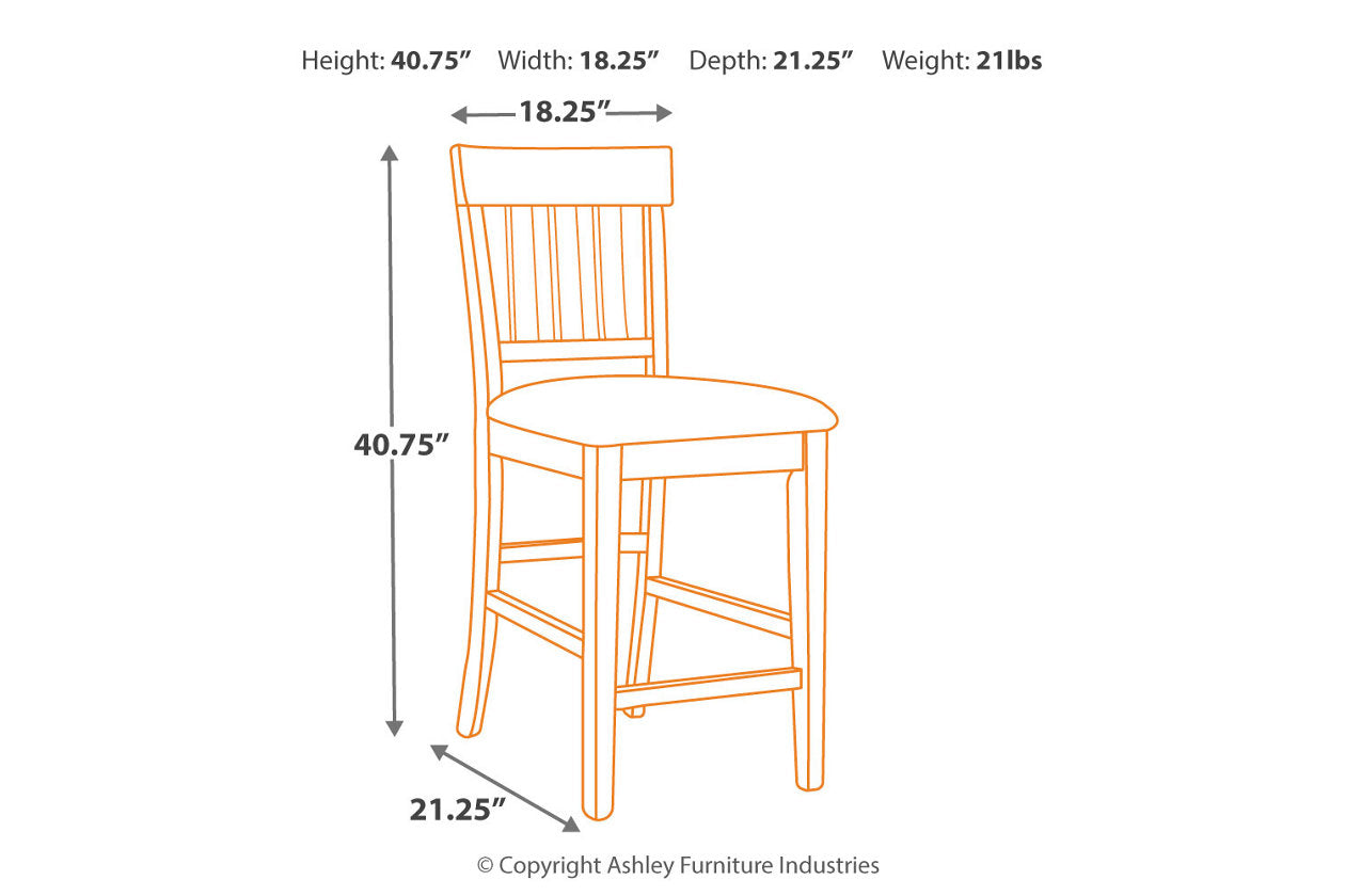 Ralene Medium Brown Counter Height Barstool, Set of 2 - D594-124 - Bien Home Furniture &amp; Electronics
