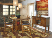 Ralene Medium Brown Counter Height Set - SET | D594-42 | D594-124(2) - Bien Home Furniture & Electronics
