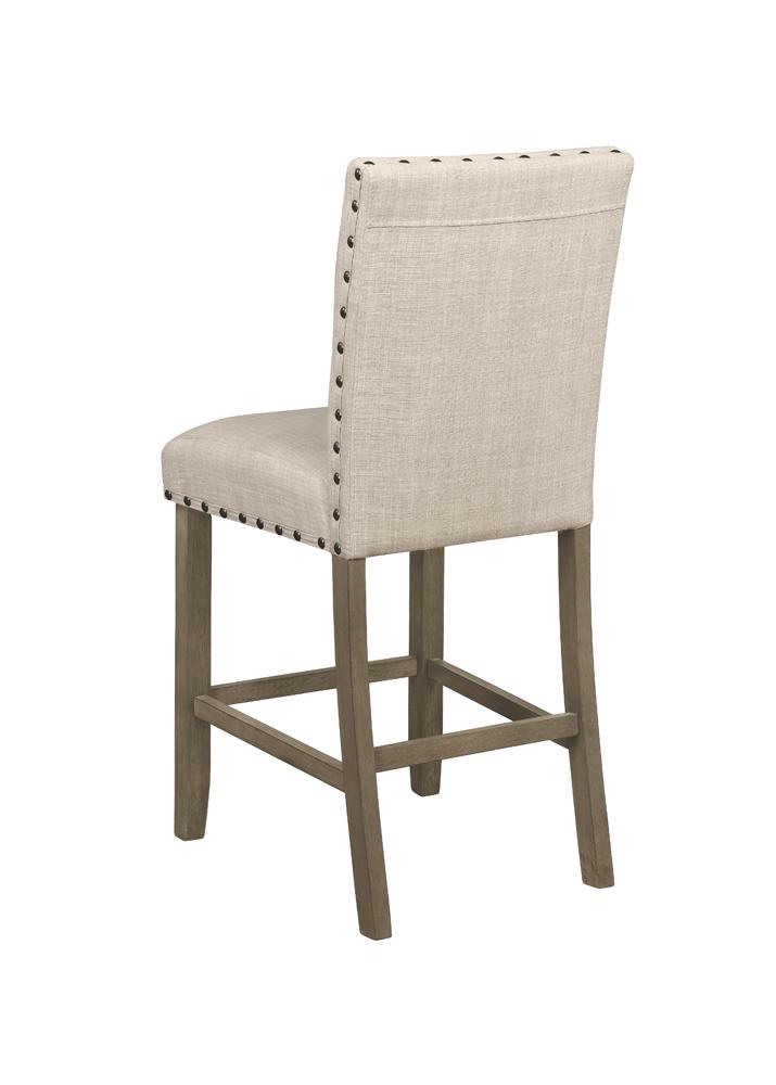 Ralland Beige Upholstered Counter Height Stools with Nailhead Trim, Set of 2 - 193138 - Bien Home Furniture &amp; Electronics