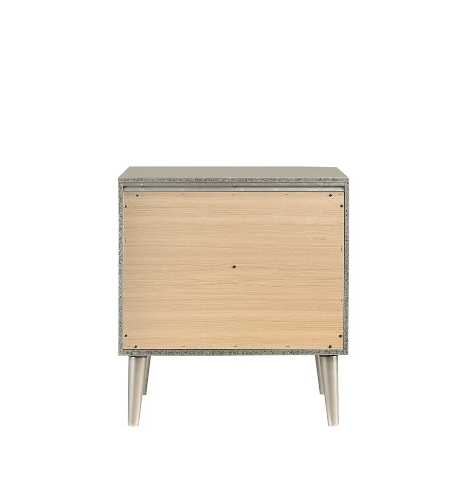 Ramon 2-Drawer Nightstand Metallic Sterling - 222702 - Bien Home Furniture &amp; Electronics