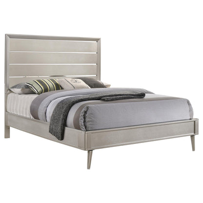 Ramon Eastern King Panel Bed Metallic Sterling - 222701KE - Bien Home Furniture &amp; Electronics