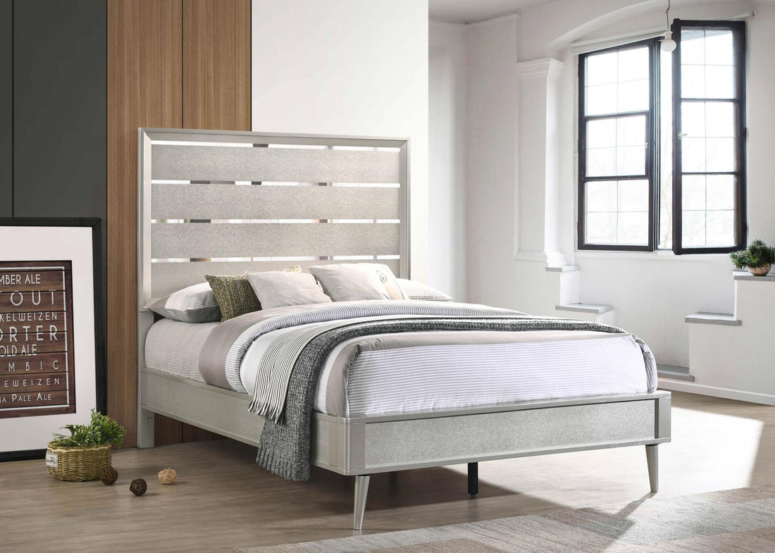 Ramon Full Panel Bed Metallic Sterling - 222701F - Bien Home Furniture &amp; Electronics