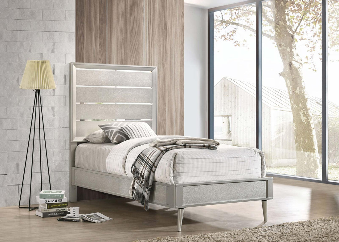 Ramon Twin Panel Bed Metallic Sterling - 222701T - Bien Home Furniture &amp; Electronics