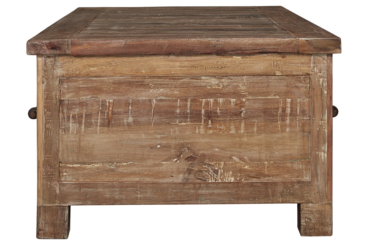 Randale Distressed Brown Coffee Table - T998-20 - Bien Home Furniture &amp; Electronics