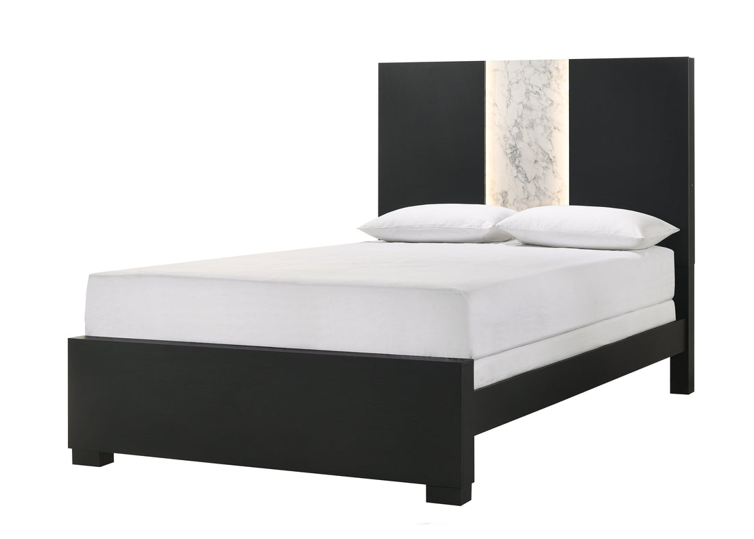Rangley Black King LED Panel Bed - SET | B6835-K-HB | B6835-K-FB | B6835-KQ-RAIL | - Bien Home Furniture &amp; Electronics