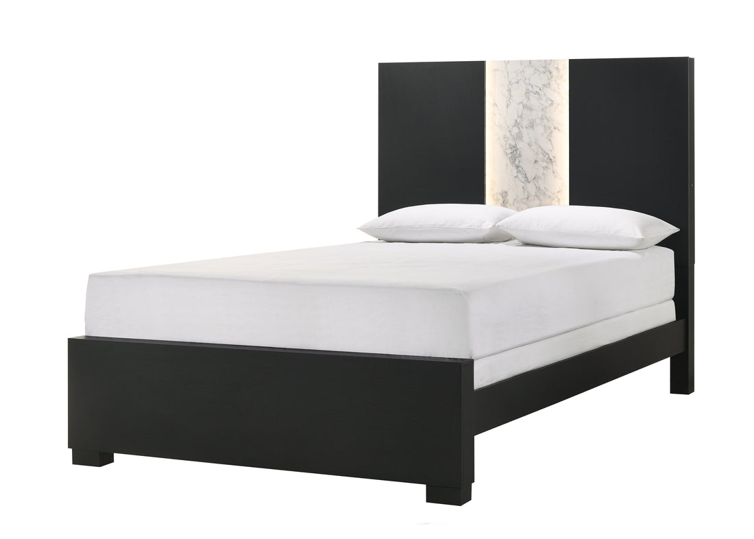 Rangley Black King LED Panel Bed - SET | B6835-K-HB | B6835-K-FB | B6835-KQ-RAIL | - Bien Home Furniture & Electronics