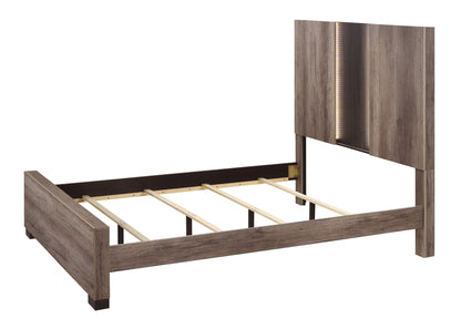 Rangley Brown King LED Panel Bed - SET | B6830-K-HB | B6830-K-FB | B6830-KQ-RAIL | - Bien Home Furniture &amp; Electronics