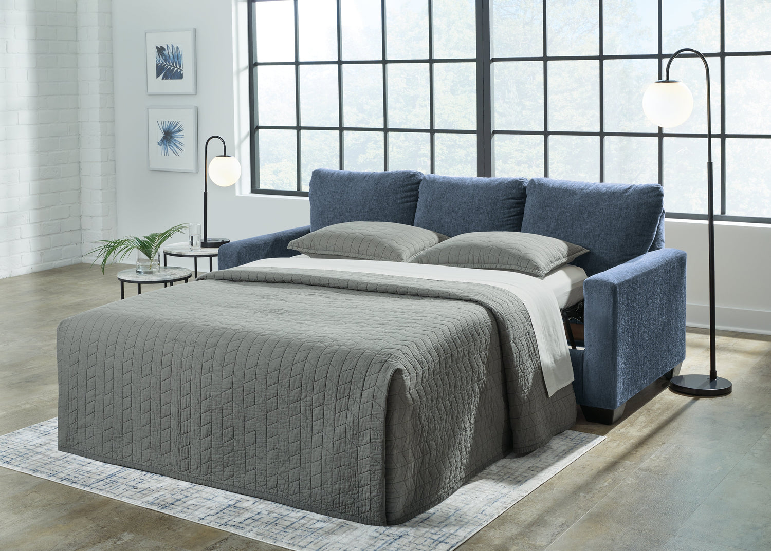 Rannis Navy Queen Sofa Sleeper - 5360439 - Bien Home Furniture &amp; Electronics