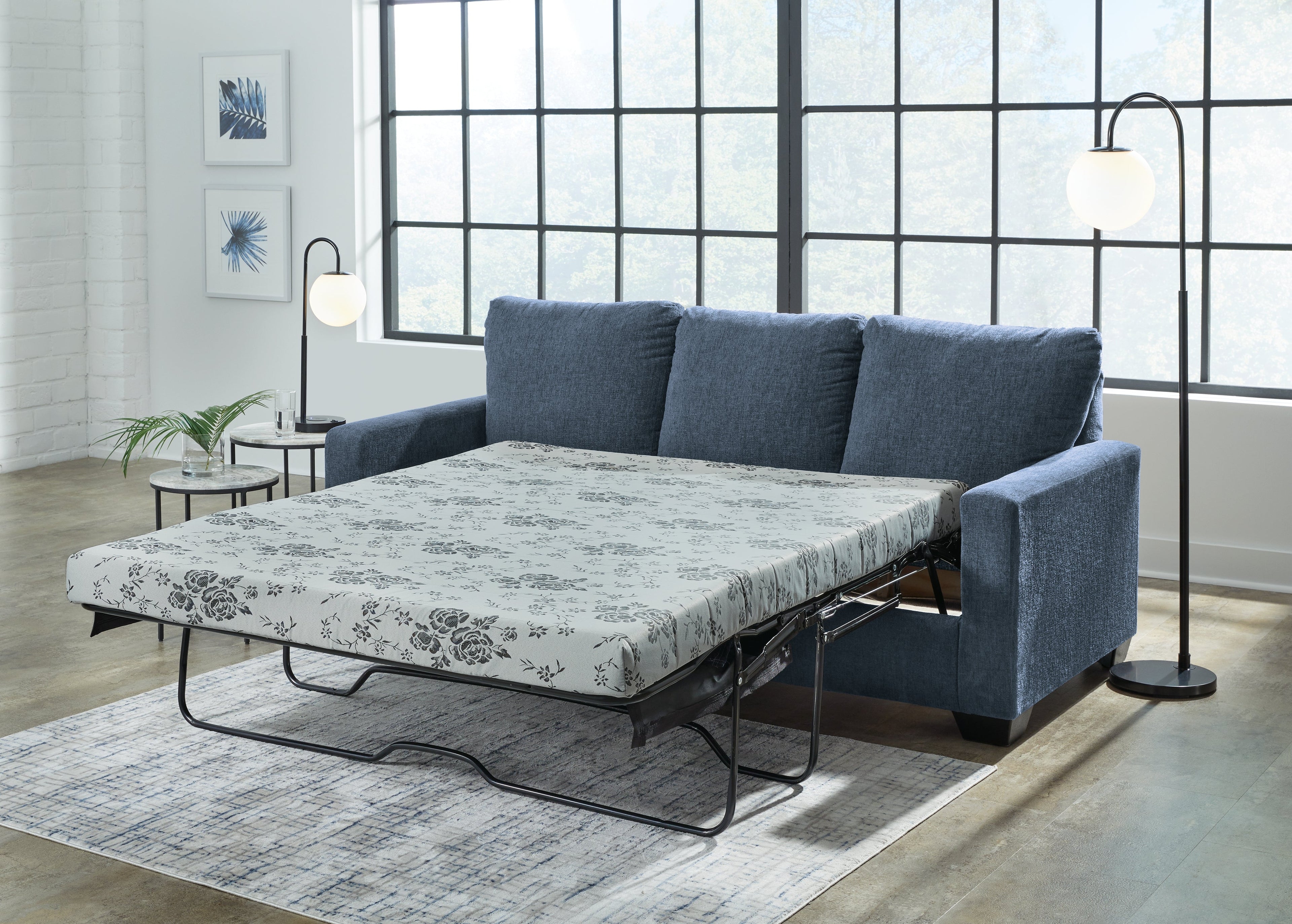 Rannis Navy Queen Sofa Sleeper - 5360439 - Bien Home Furniture &amp; Electronics