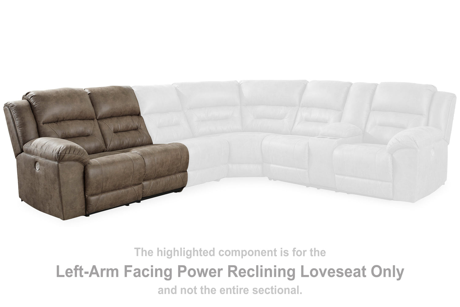 Ravenel Fossil Left-Arm Facing Power Reclining Loveseat - 8310663 - Bien Home Furniture &amp; Electronics