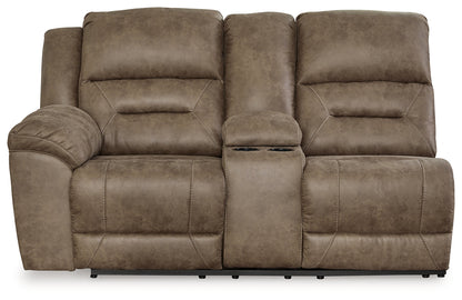 Ravenel Fossil Left-Arm Facing Power Reclining Loveseat with Console - 8310601 - Bien Home Furniture &amp; Electronics