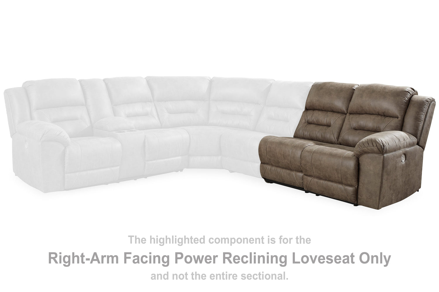 Ravenel Fossil Right-Arm Facing Power Reclining Loveseat - 8310675 - Bien Home Furniture &amp; Electronics