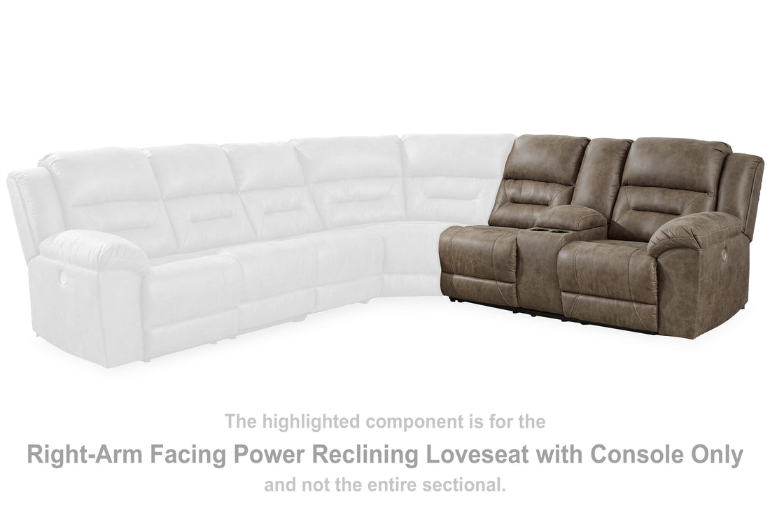 Ravenel Fossil Right-Arm Facing Power Reclining Loveseat with Console - 8310690 - Bien Home Furniture &amp; Electronics