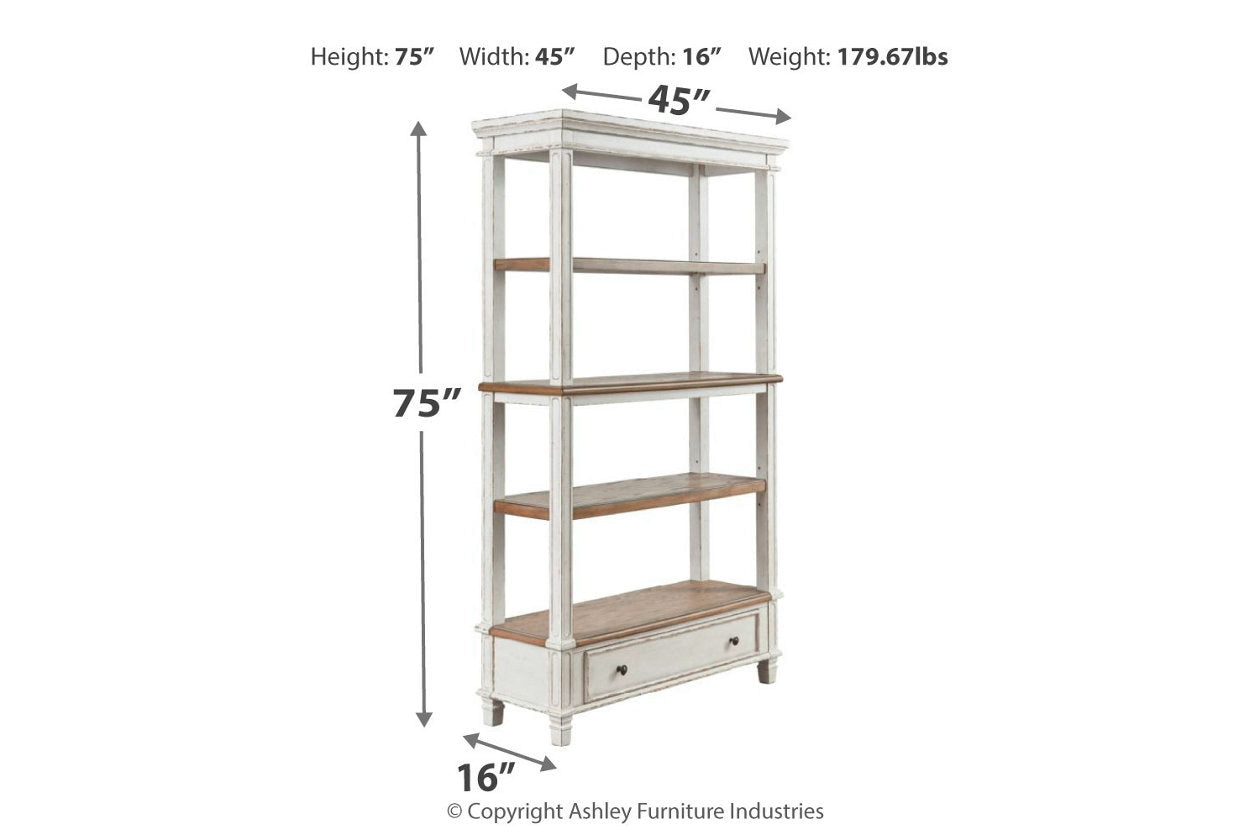 Realyn Brown/White 75&quot; Bookcase - H743-70 - Bien Home Furniture &amp; Electronics