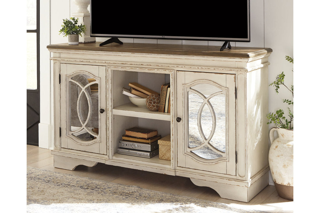 Realyn Chipped White 62&quot; TV Stand - W743-48 - Bien Home Furniture &amp; Electronics
