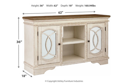Realyn Chipped White 62&quot; TV Stand - W743-48 - Bien Home Furniture &amp; Electronics