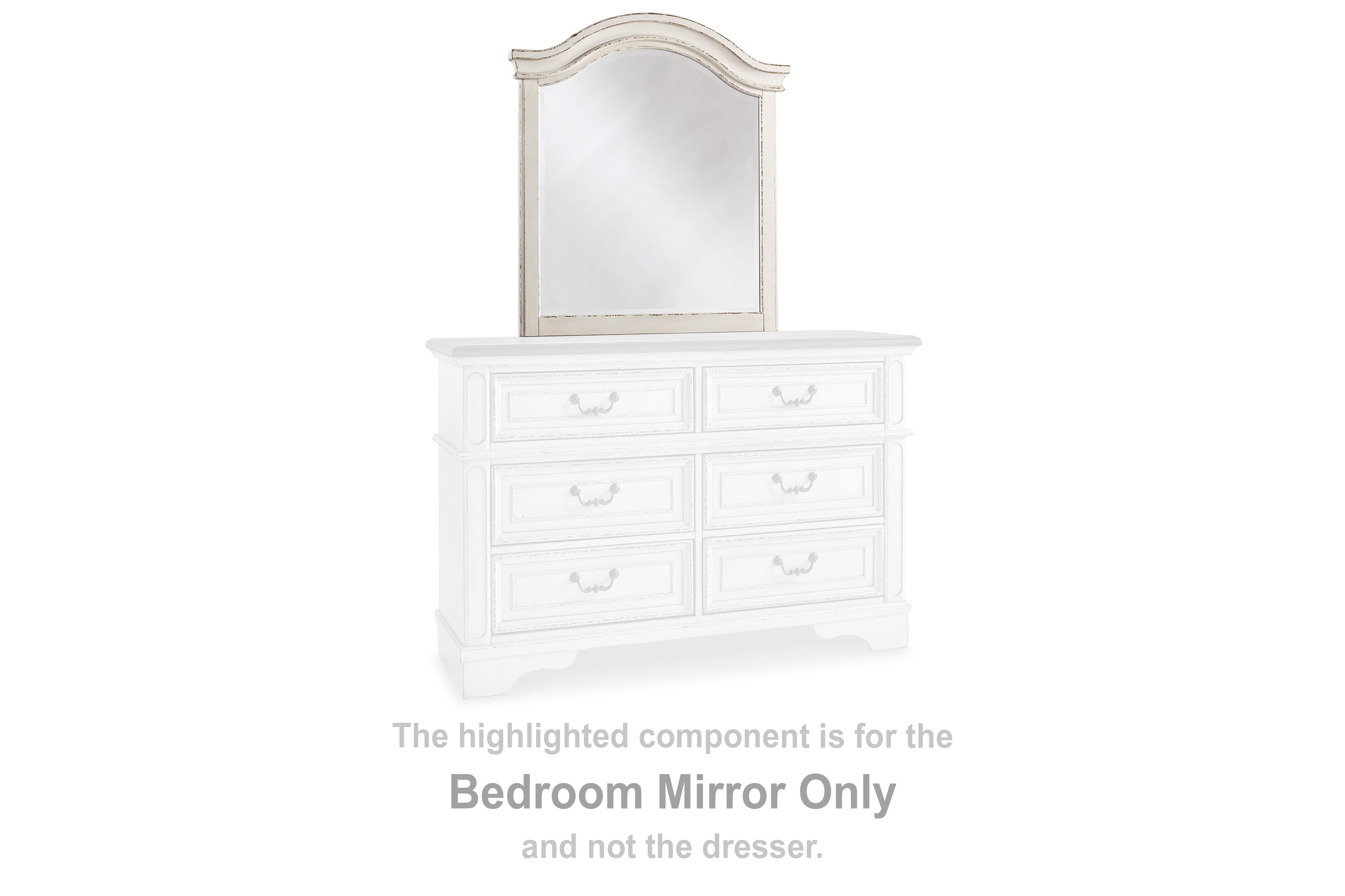 Realyn Chipped White Bedroom Mirror (Mirror Only) - B743-26 - Bien Home Furniture &amp; Electronics