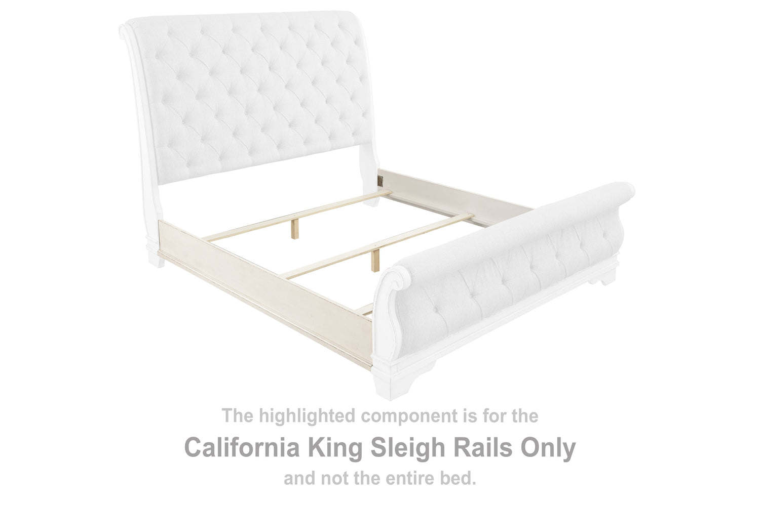 Realyn Chipped White California King Sleigh Rails - B743-95 - Bien Home Furniture &amp; Electronics