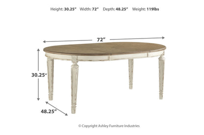 Realyn Chipped White Dining Extension Table - D743-35 - Bien Home Furniture &amp; Electronics