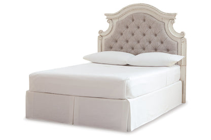 Realyn Chipped White Full Upholstered Panel Headboard - B743-87 - Bien Home Furniture &amp; Electronics